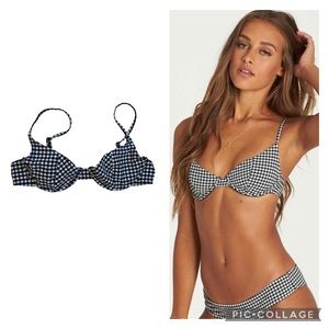Billabong, PacSun, Gingham / checkered black and white bikini top, under wire